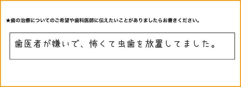 問診表でのご意見